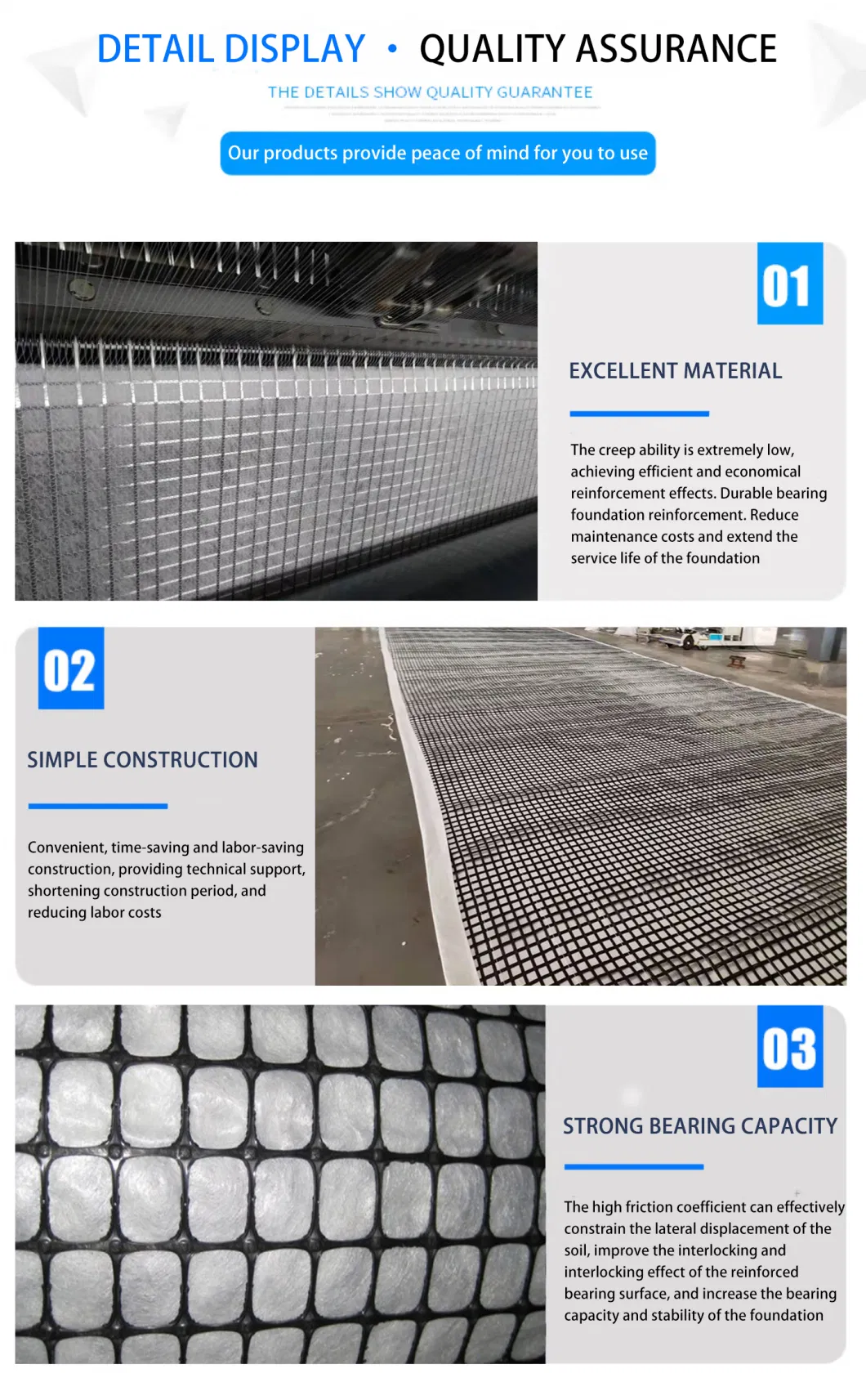 Road Base Stabilization PP Combigrid Biaxial Geogrid Composite with Non Woven Geotextile Sell Well