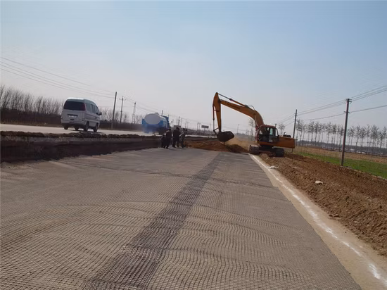 道路建設材料 30kn プラスチック PP 二軸ジオグリッド